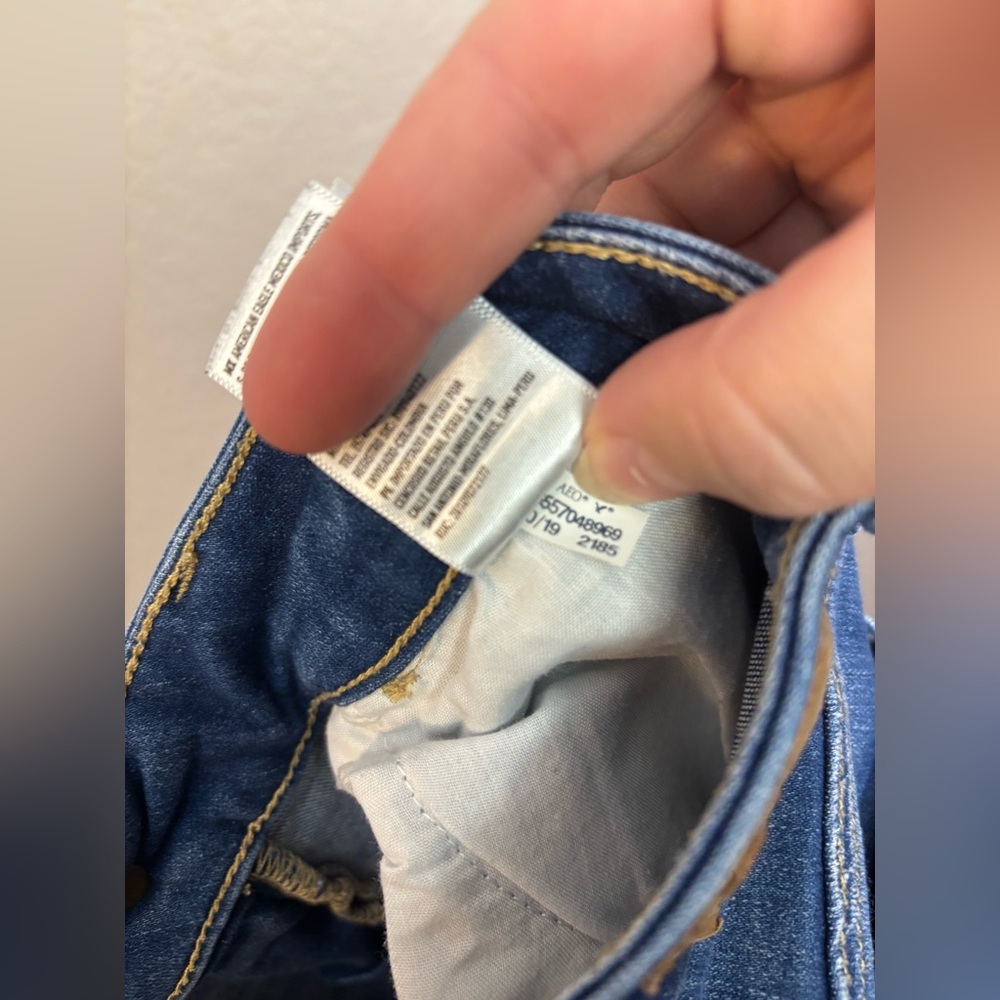 American Eagle Outfitters Distressed Ripped Blue Skinny Jeans Size 0 - Picture 11 of 11